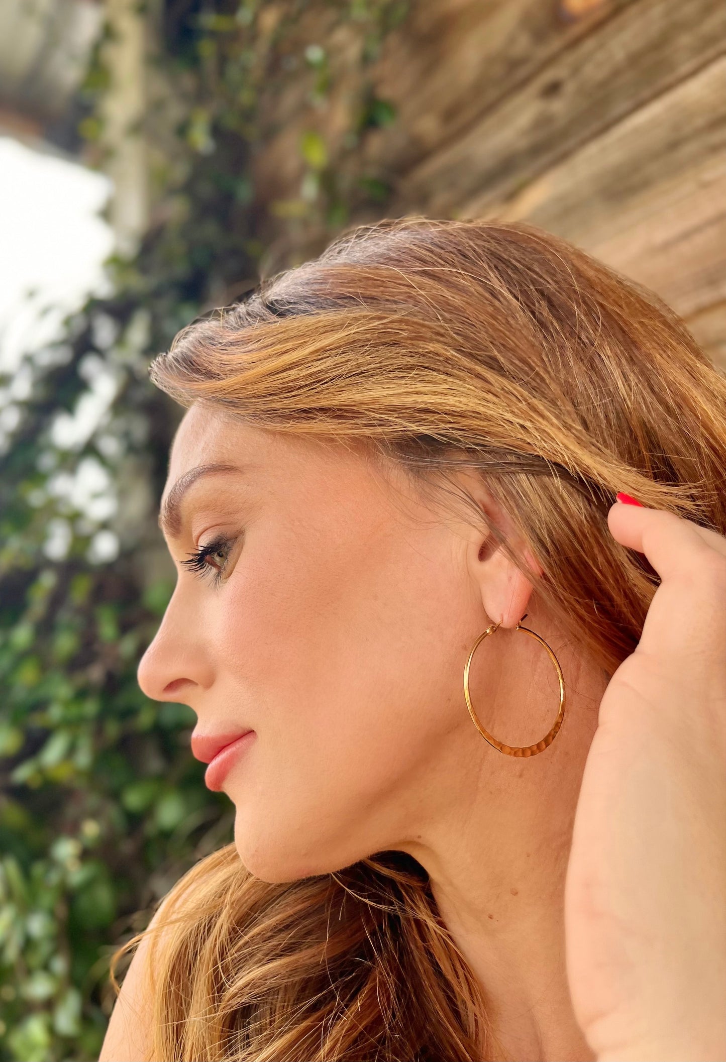 Hammered Gold Hoops