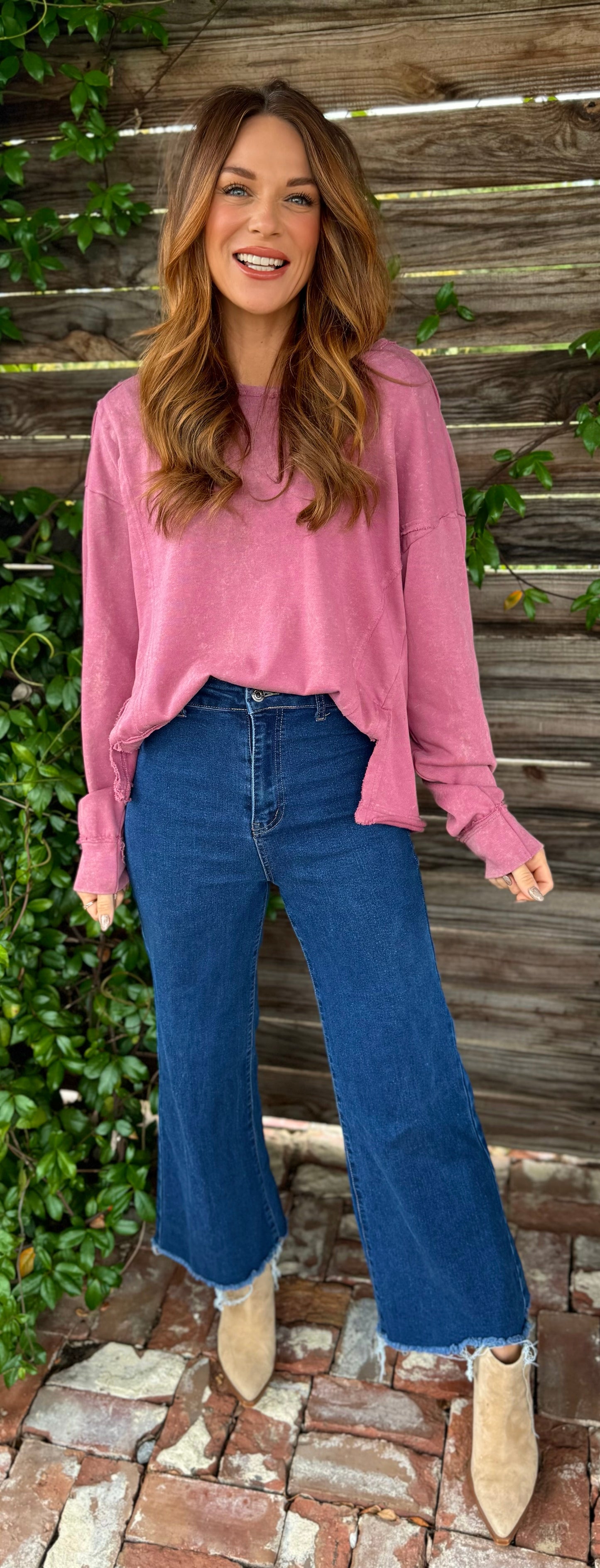 Washed Out Mauve Top