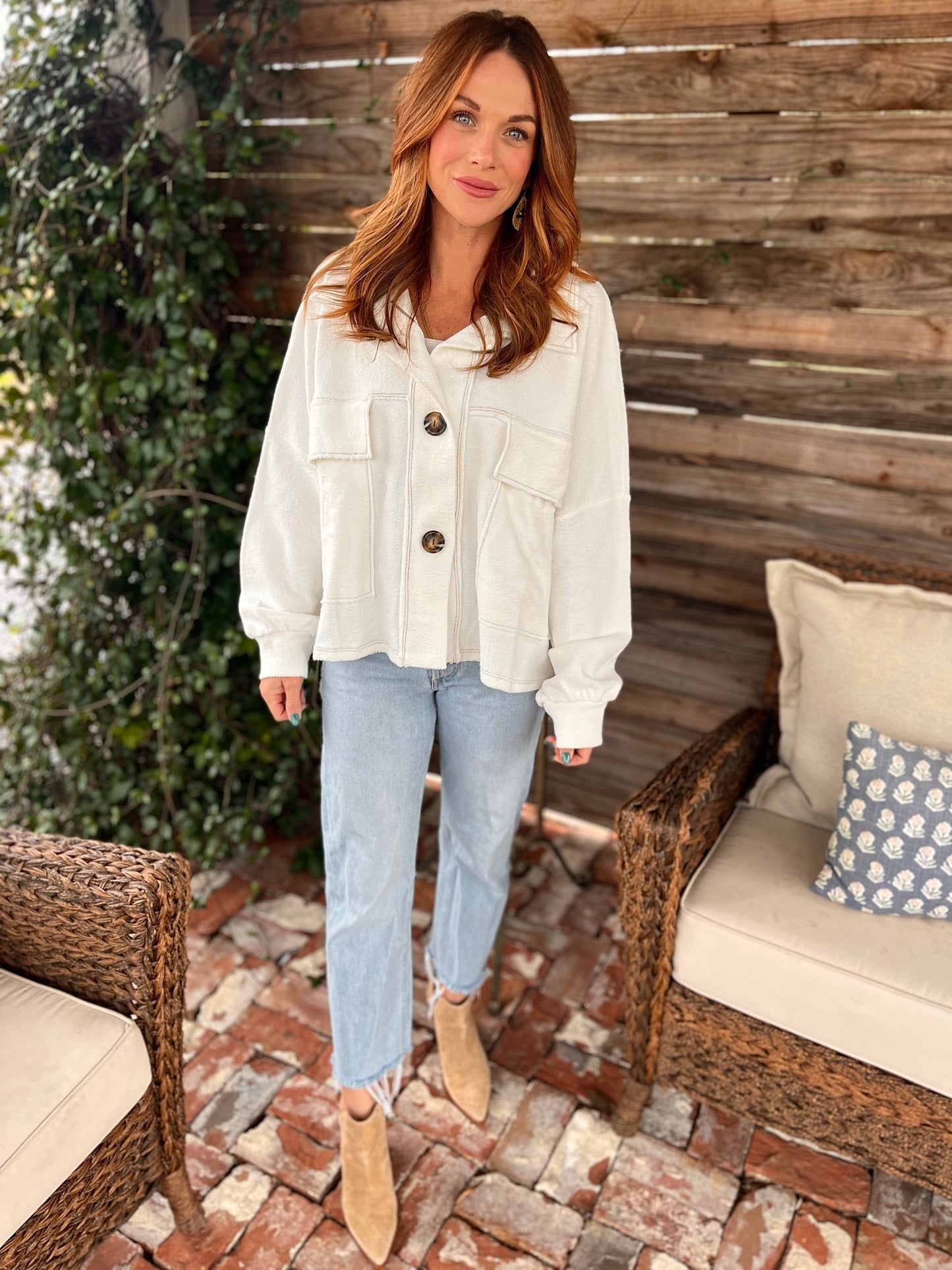 White Chunky Shacket