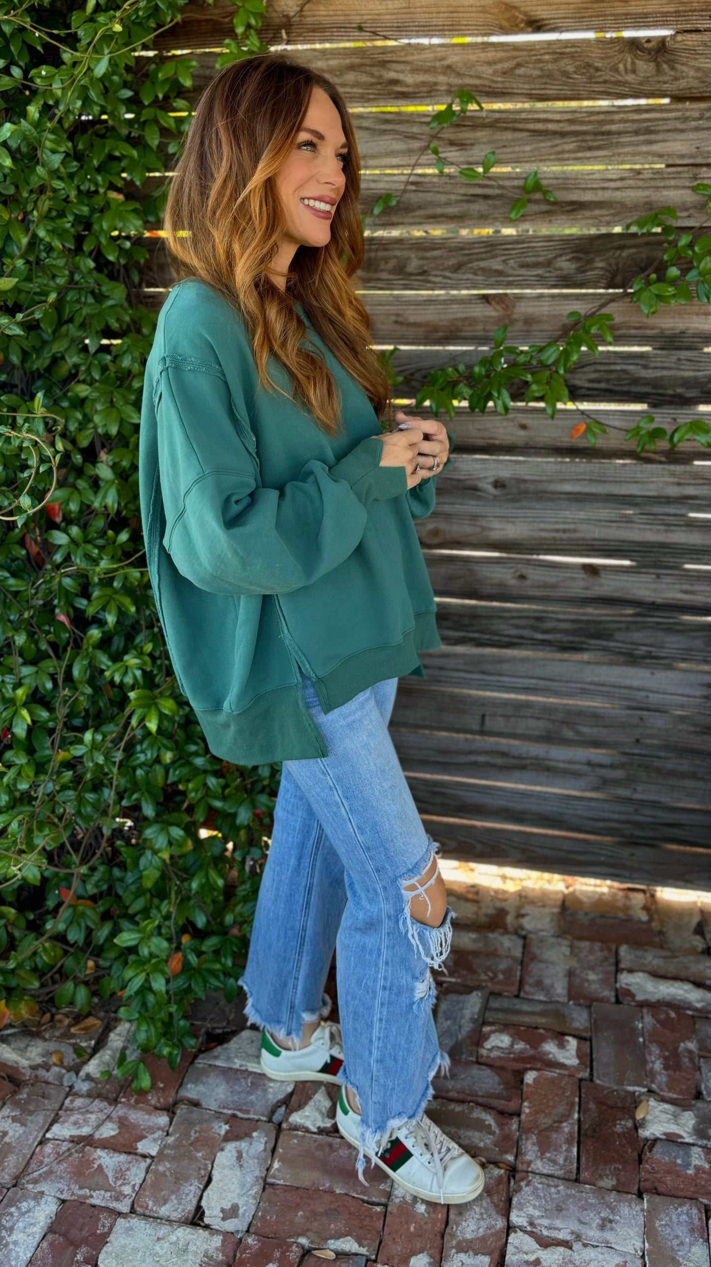 Emerald Slit Sweatshirt
