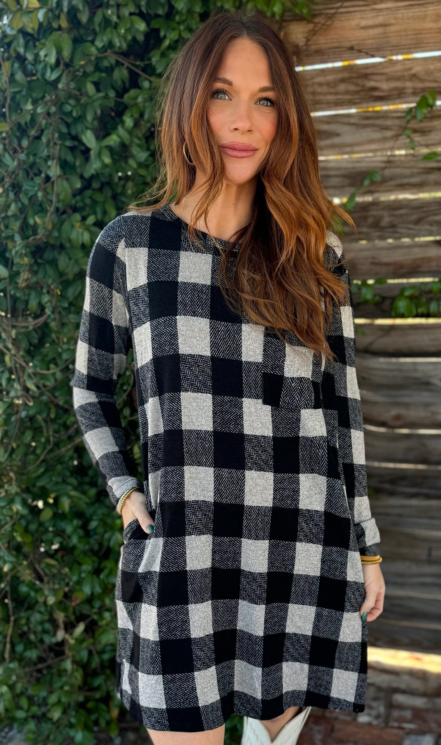 Gingham Print TShirt Dress