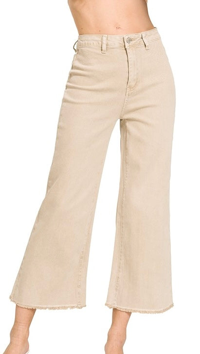 Zenana Sand Wide Leg Denim