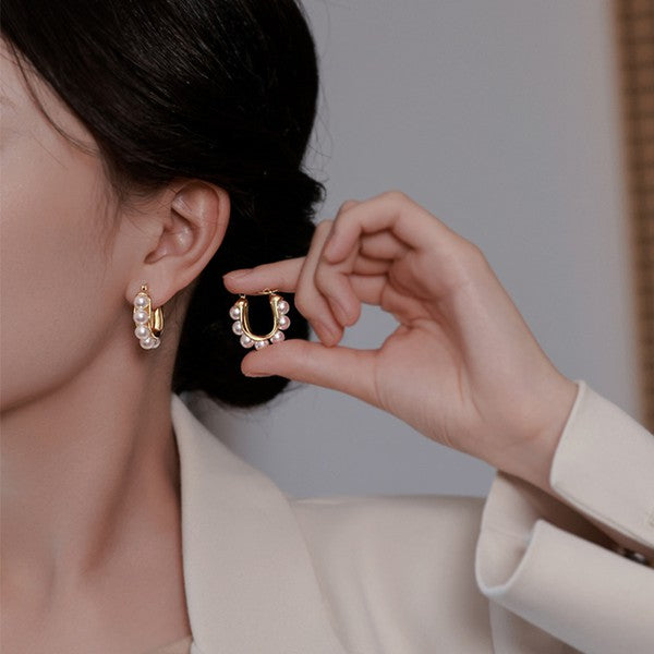 Gold Pearl Earrings
