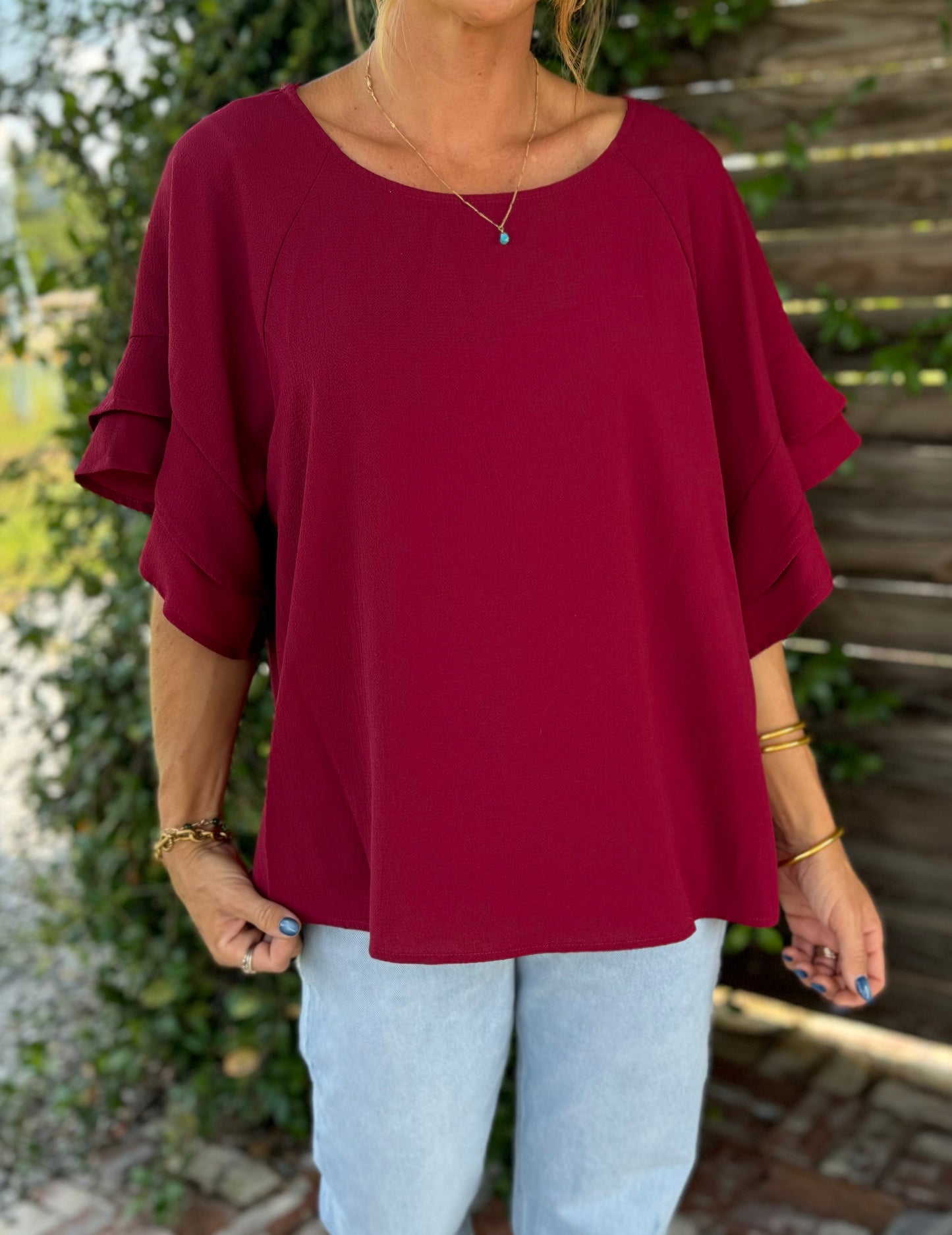 Burgundy Bloom Top