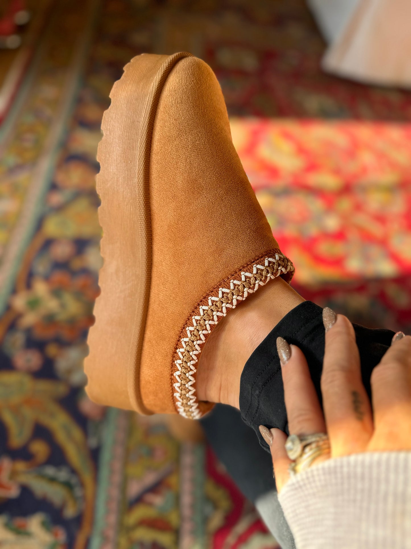 Tan Platform Slippers