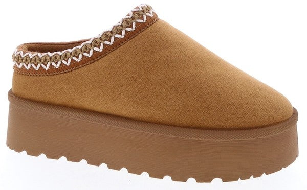 Tan Platform Slippers