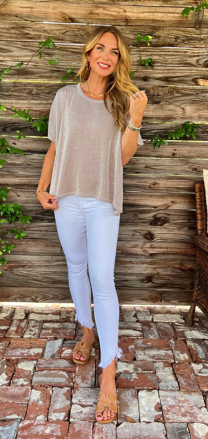 Camel Ribbed Top