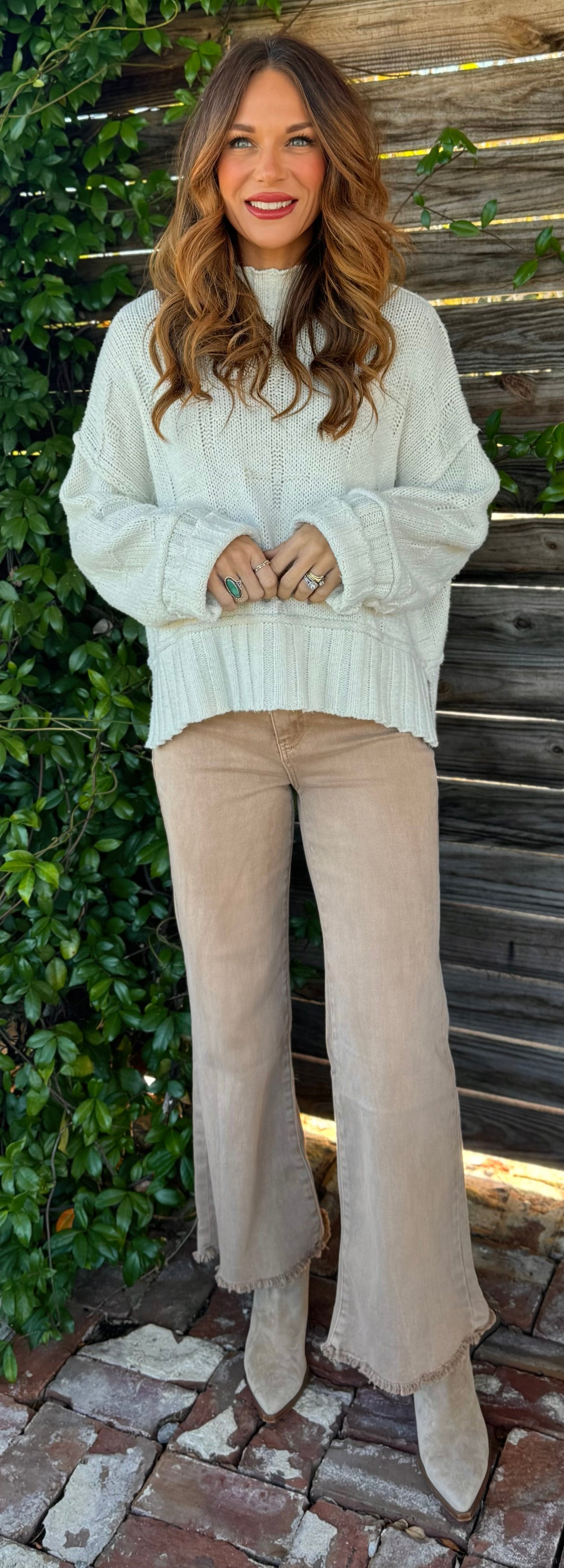 Crème Cross Sweater