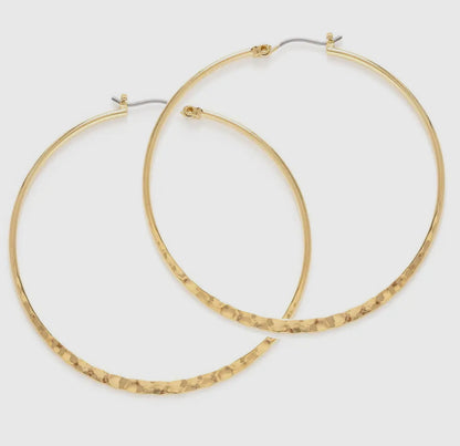 Hammered Gold Hoops