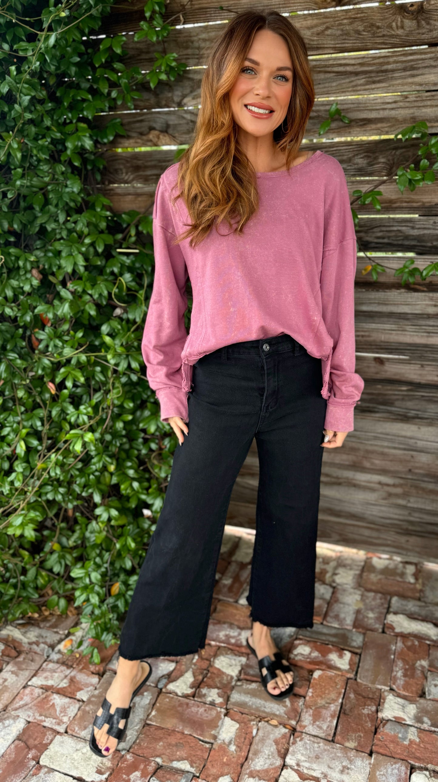 Washed Out Mauve Top