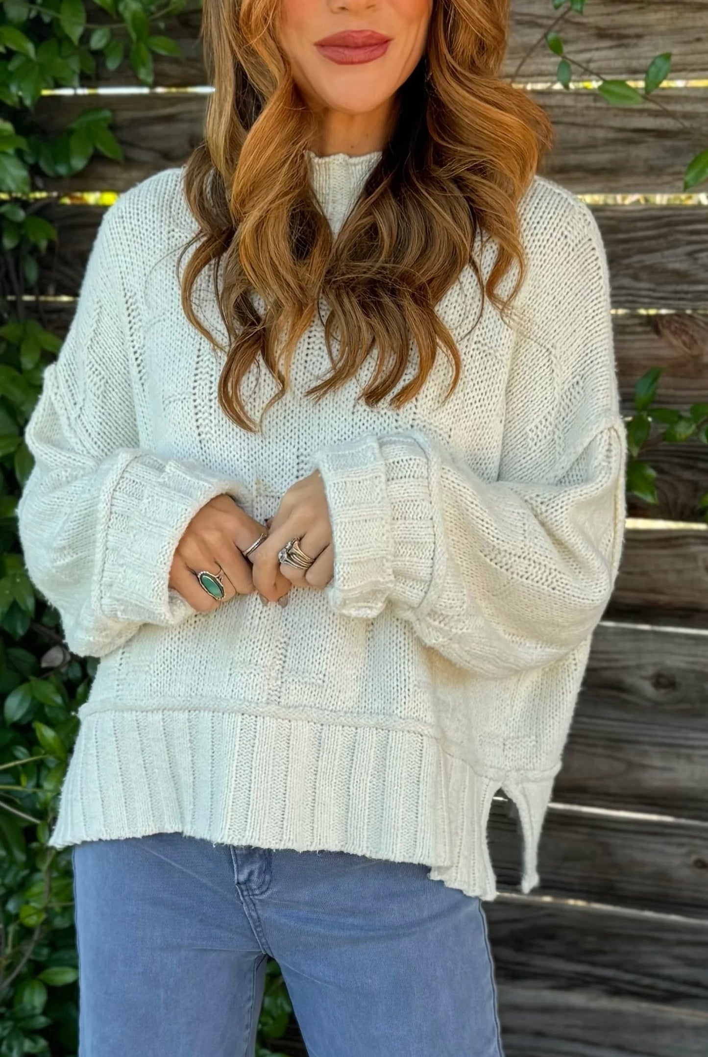 Crème Cross Sweater