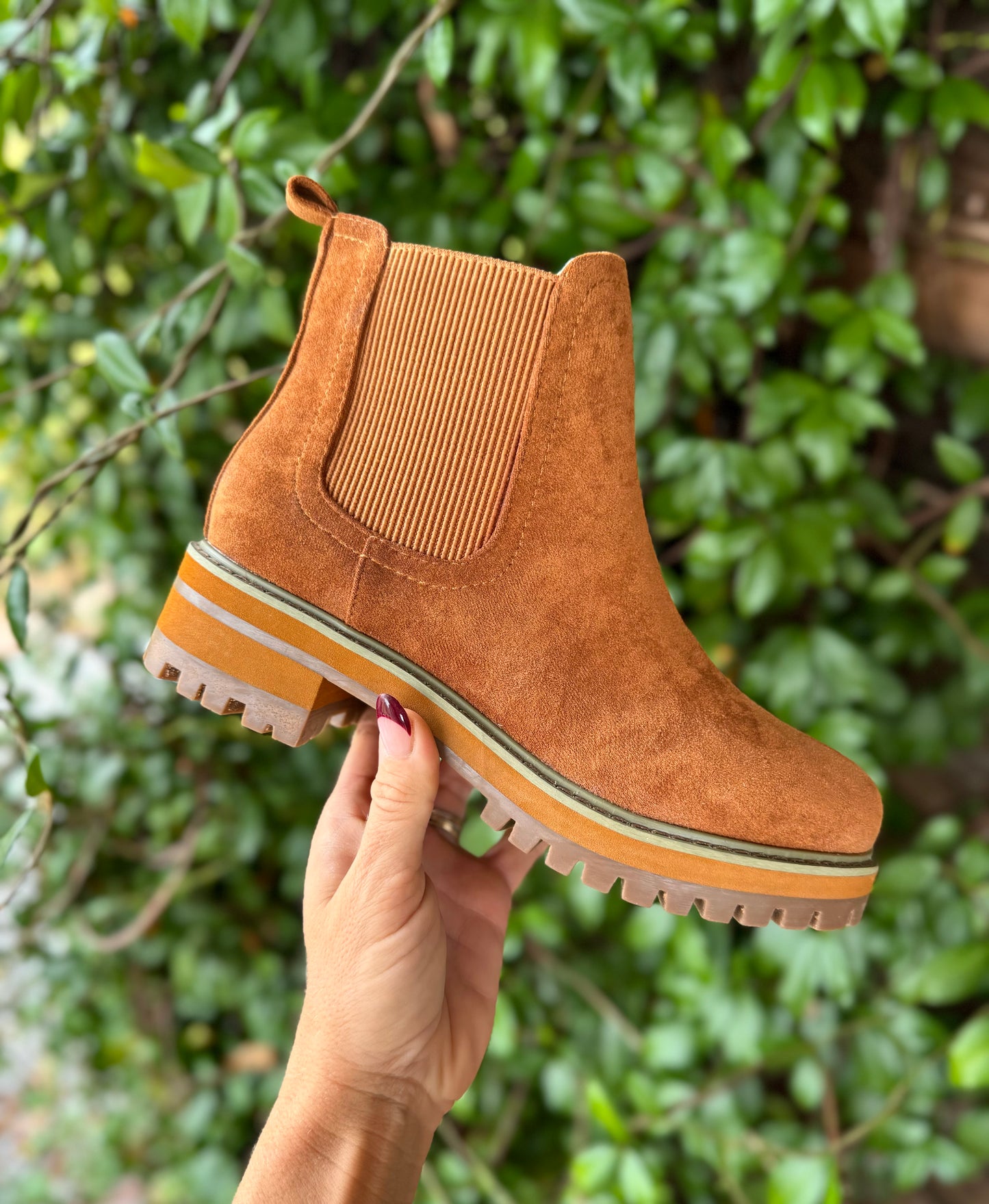 Tan Suede Lug Boots