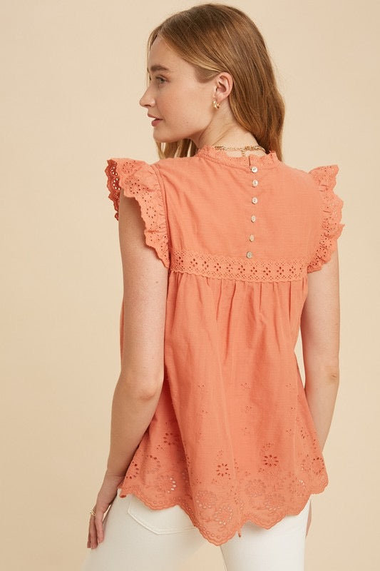 Burnt Eyelet Top