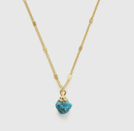 Authentic Raw Cut Turquoise Necklace