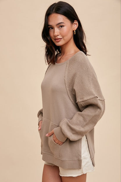 Taupe Split Sweater