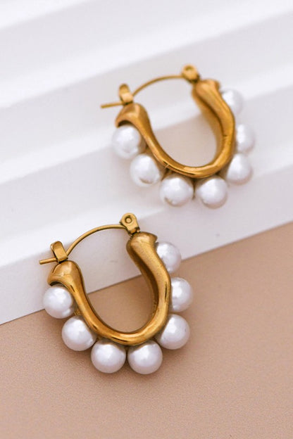 Gold Pearl Earrings