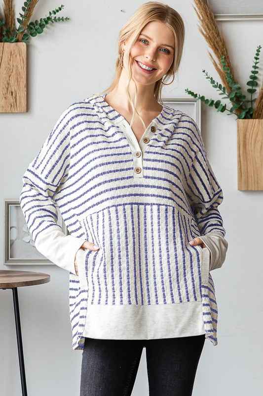 Indigo and Stripe Pullover