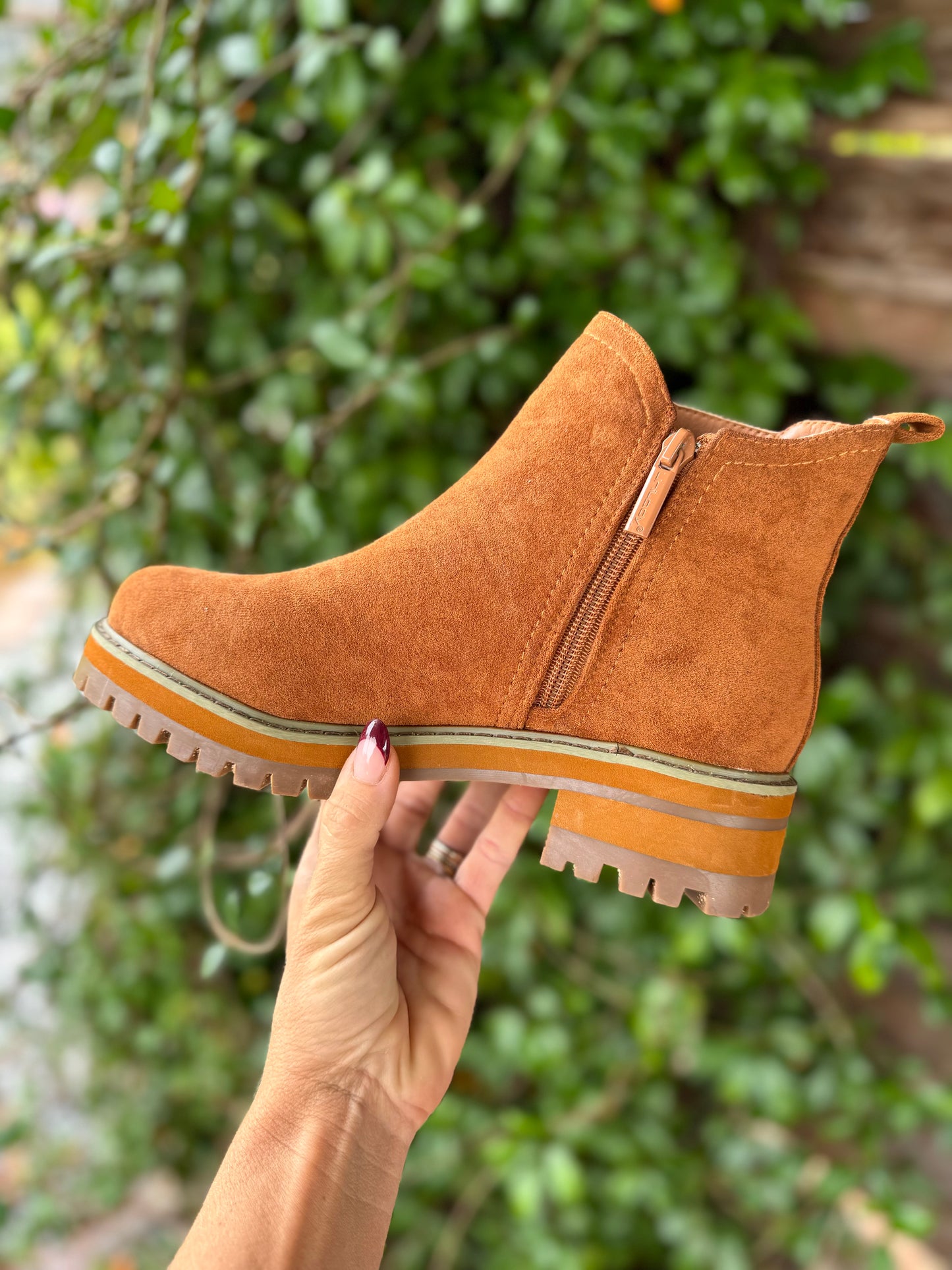 Tan Suede Lug Boots