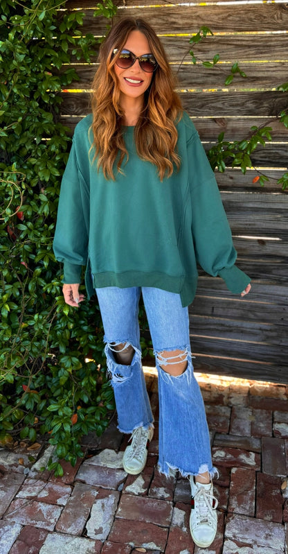 Emerald Slit Sweatshirt