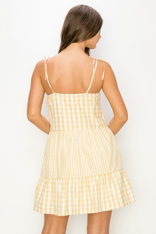 Golden Gingham Dress