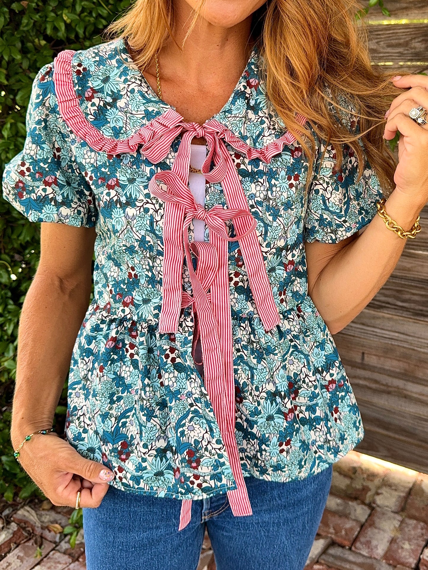 Fall Floral Tie Top