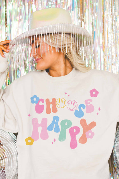 Choose Happy Oversized Sweater