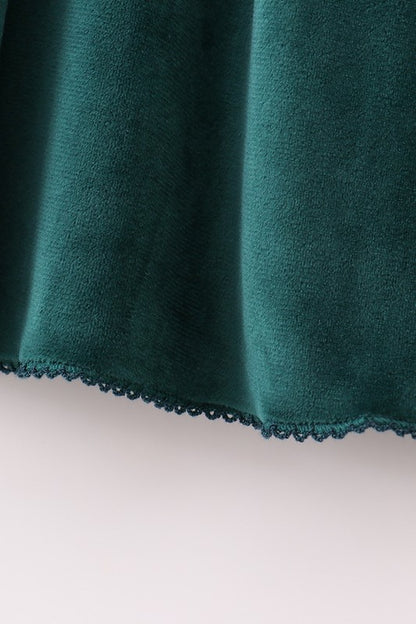 Forest Short Sleeve Velvet Dress(Sizes 18M-6)