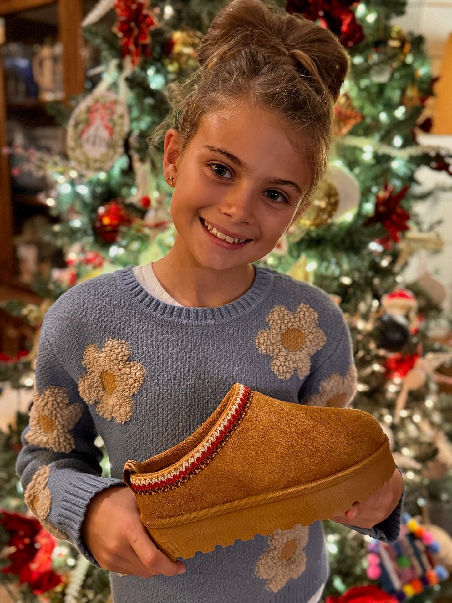 Tan Platform Slippers- Kids