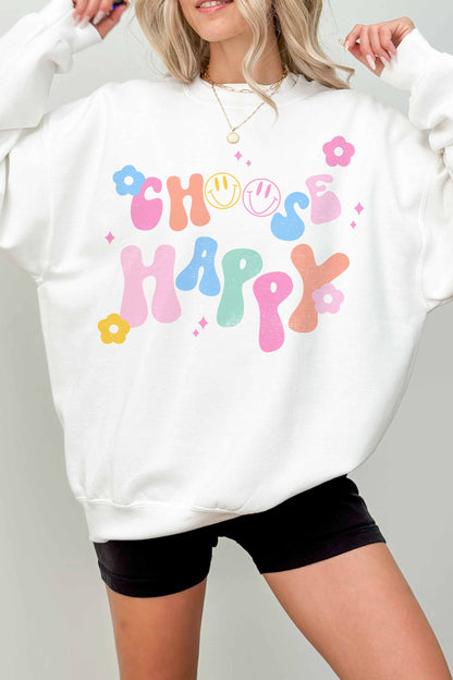 Choose Happy Oversized Sweater