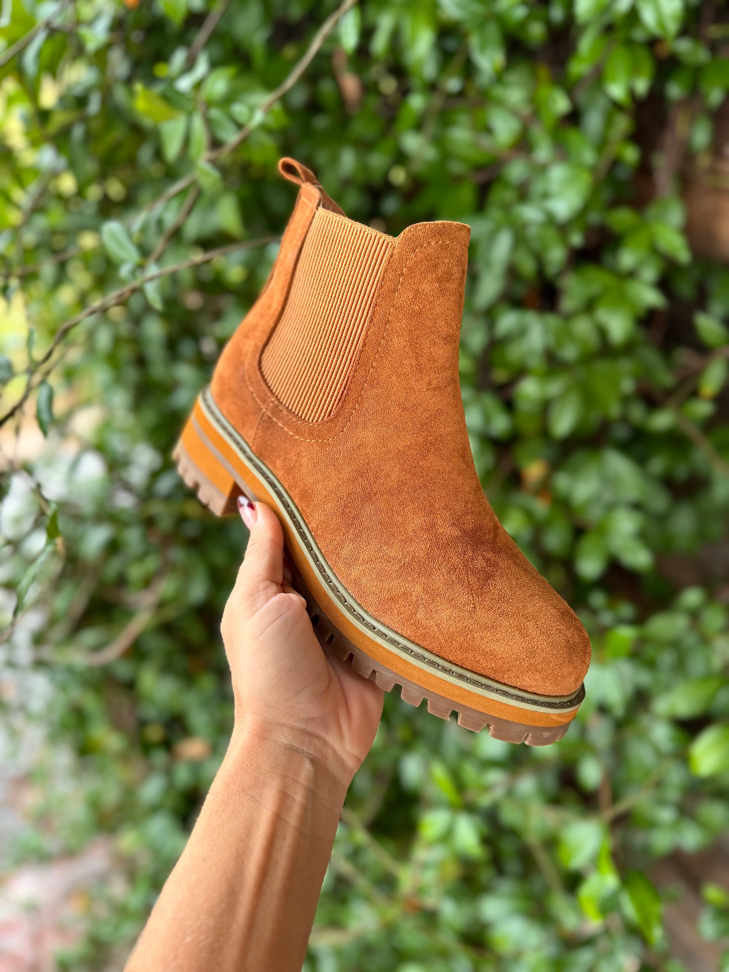 Tan Suede Lug Boots