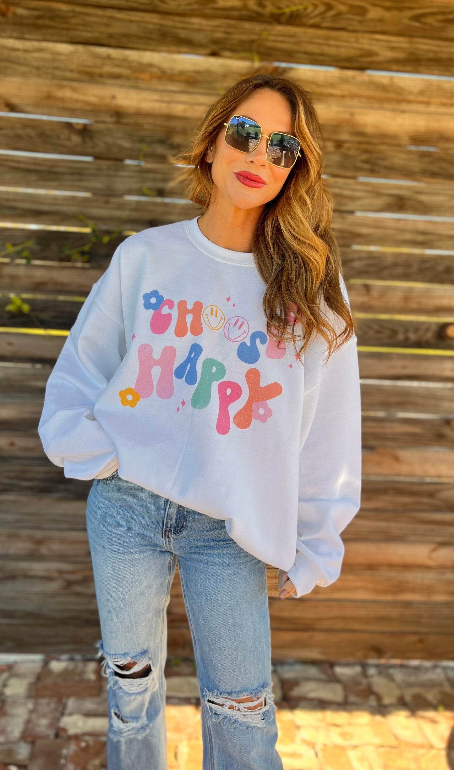 Choose Happy Oversized Sweater